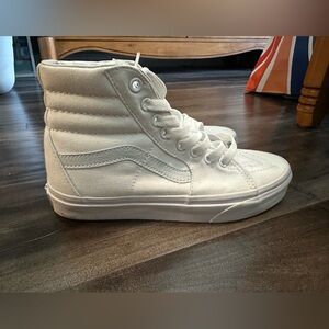 White, size 6.5, high top vans canvas